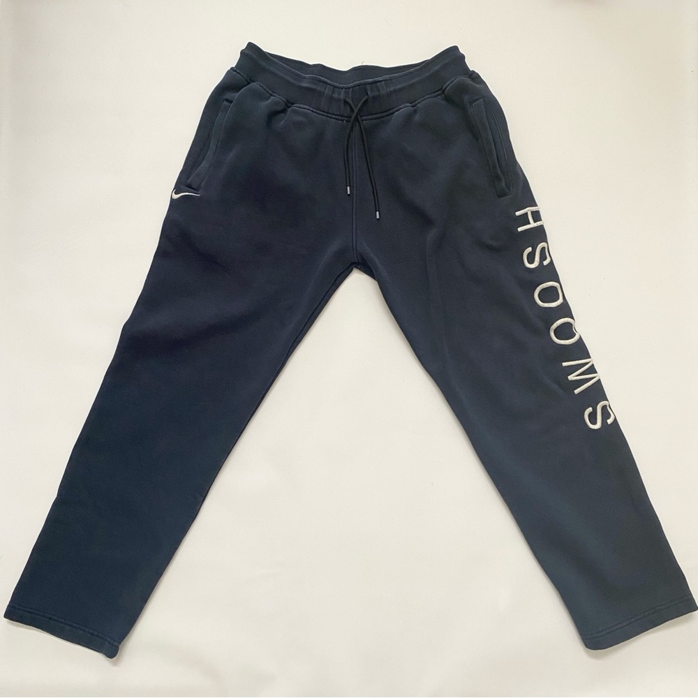 Nike Swoosh Embroidered Black Joggers Sweatpants, youth XXL